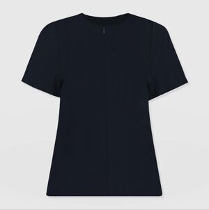 Saint + Sofia Keller Zip Up Tee-Navy